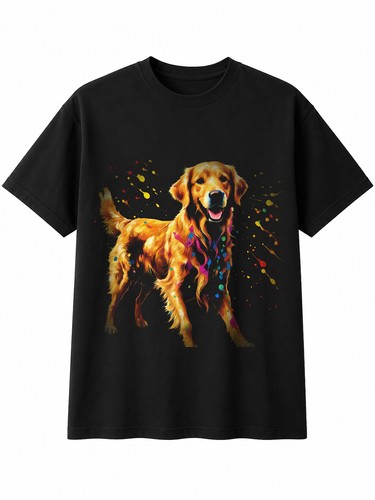 Splatter art golden - splatter, retriever