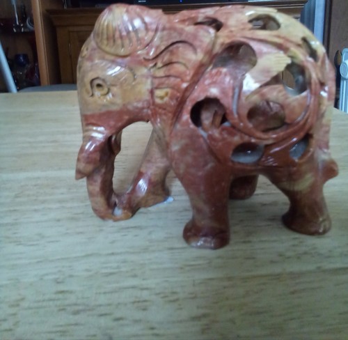 Soapstone brown elephant - soapstone, an