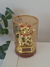 Japan Gold Colour Money Cat Solar Powered Waving Lucky Cat 8cm
