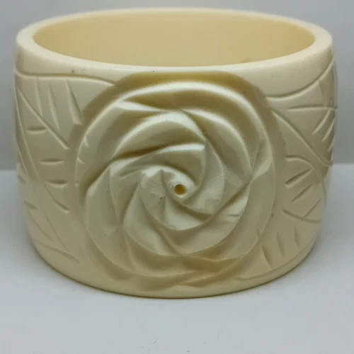 Rose bangle hand carved - rose,