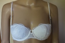 Intimate Collection Underwired Lightly Padded Balconette Lace Bra - WHITE