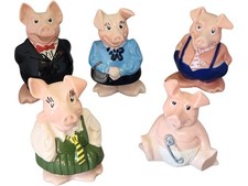 Wade Natwest Piggies Collection Ceramic Ornament Figurines Set of 5 Piggy Banks