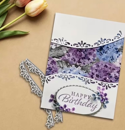 Lace edge cutting - lace, card