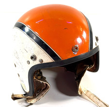 1950s Motorcycle Helmet Orange
