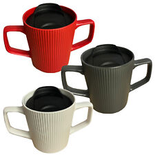 Boscul Two Handled Mug Sliding Lids For Disability Weaker Grip Arthritis Marked