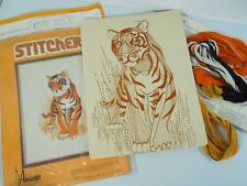 NEW UNUSED Vintage Stitchery Ablecraft Bengal Tiger Embroidery Kit Size 18 x 22"