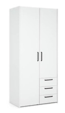 Habitat Oldham 2 Door 3 Drawer Wardrobe In White RRP £185