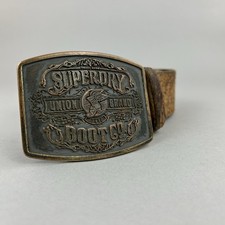 Superdry Brown Distressed Leather Jeans Casual Belt Size M   39" Long Length