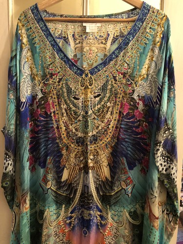 Camilla neck silk kaftan - camilla,