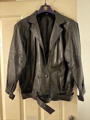 Vintage real leather skirt - vintage,