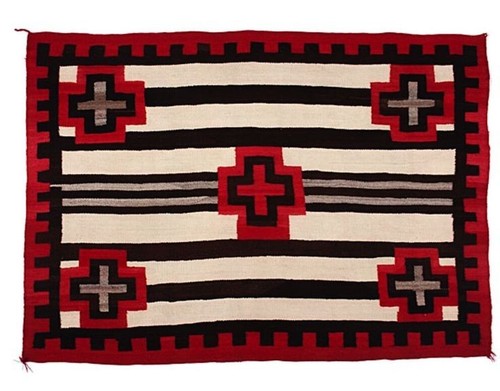 Red navajo chief blanket rug - navajo, chief's