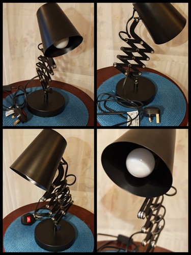 Black scissor arm desk lamp - black,