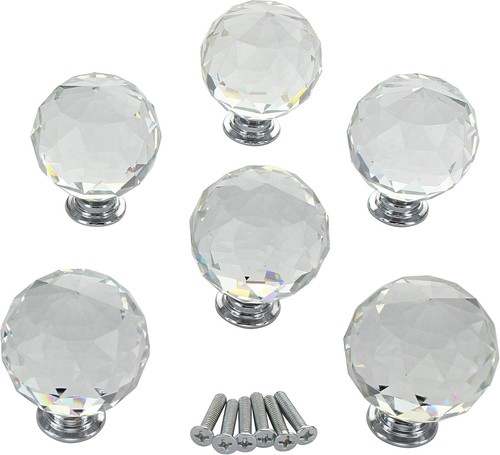 Clear round crystal glass - round,
