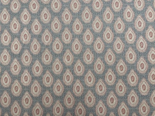 Khadu fabric linen blue red - fabric,