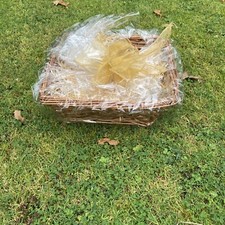 Oblong Brown Wicker Hamper