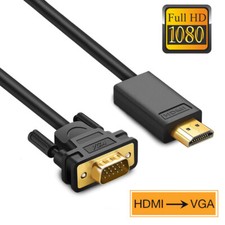 HDMI to VGA Cable HDMI Input to SVGA Output Converter Adapter Lead 1M 2M 3M UK