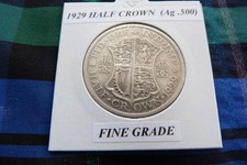 FINE? 1929 HALF CROWN  (Ag .500)  George V pre 1947