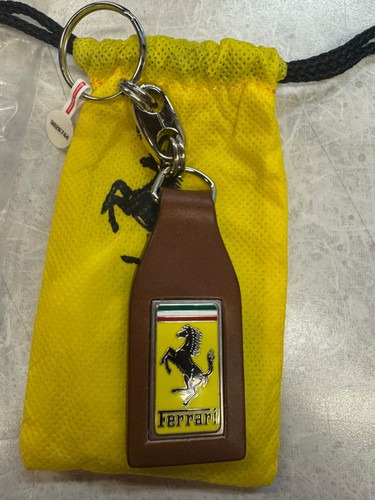 Ferrari brown leather - brown, keyring