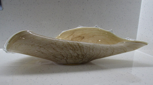 Vintage large art glass shell - vintage,