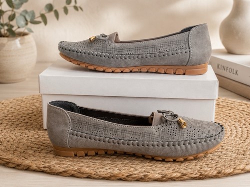 Grey comfort ladies loafer - ladies,