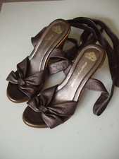 FORNARINA designer METALLIC ladies strappy high heels shoes sandals  3 . 5 E 36