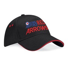 Red Arrows Embroidered Sandwich Baseball Cap - Royal Air Force RAF Licenced Hat