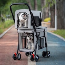 Double Layer Pet Stroller Cart