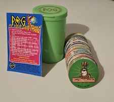 VGC World Tour Complete Set (1 -64) Pogs by Waddingtons. Pogtainer and checklist