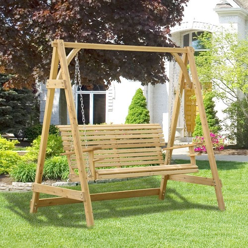 Seater larch wood swing - 2-seater,