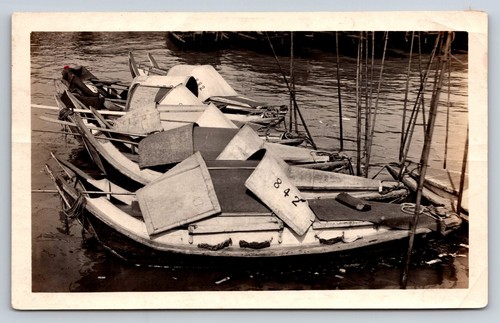 Vintage photo sampans boats - photo,