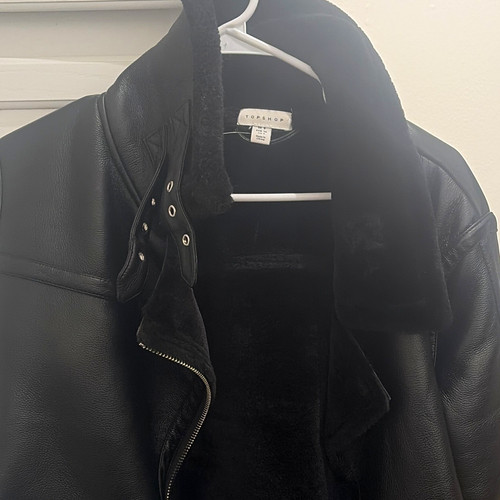Topshop black faux leather - faux,