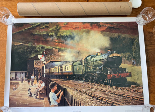 Steam train print poster - steam,