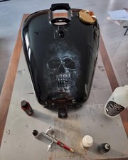 Chopper, Bobber, Kawasaki Vulcan 800 fuel/gas custom tank - Gold platin fuel cap