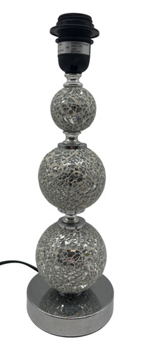 Silver mosaic glass table lamp - glass,