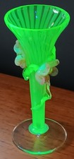 Antique Victorian Stevens & Williams Vaseline Opalescent Glass Posy Vase