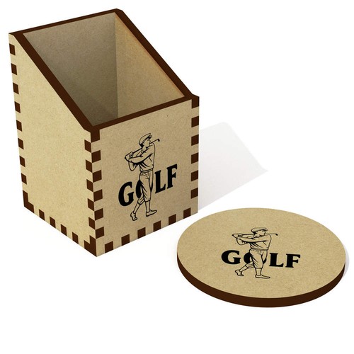Golfer swing desk tidy pen - 'golfer,