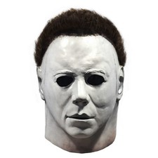 Michael Myers Halloween Full Head Mask  White Latex Horror Cosplay Costume White