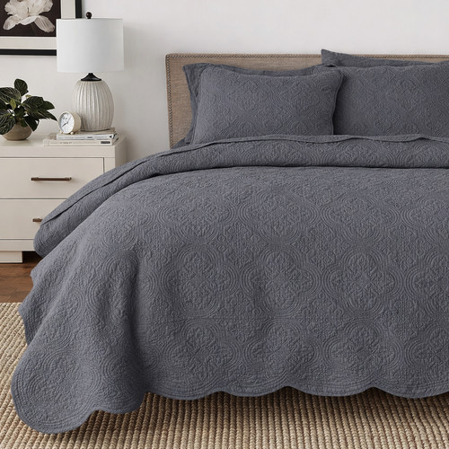 Gray grey scalloped edge - gray/grey,