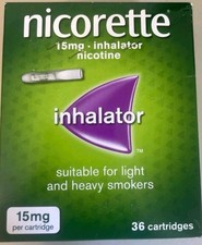 Nicorett Inhalators 15mg 36 Cartridges Brand New Sealed