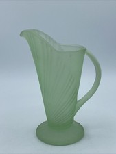 Art Deco Frosted Green Glass Jug Bagley ?