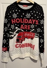 Coca Cola Official Christmas Jumper 'Holidays are Coming' L Coca Cola Truck