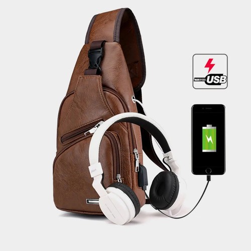 Mens genuine leather - leather, bag