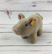 Original Steiff Pig 1505/10. Plush toy Piggy. Button & tag 1980-2001