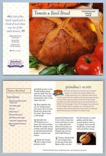 Tomato & Basil Bread #8 Breads - Grandma's Kitchen Recipe Card