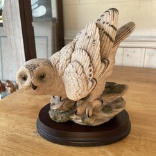 Aynsley Mastercraft .Large Barn Owl Figure on Wooden Stand 1980s