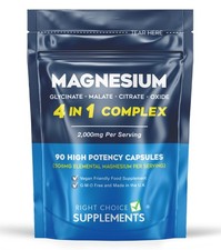 Magnesium 4-in-1 Complex 2000mg per serving | High Absorption | Vegan | 90 Caps