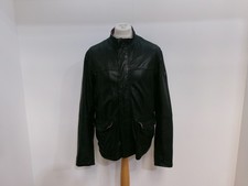 Hugo Boss Black Leather Jacket Size 44R Genuine Sheepskin Stylish Rare