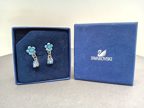 Swarovski blue flower earrings - swarovski,