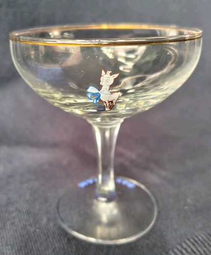 1950s babycham glass - glass, white