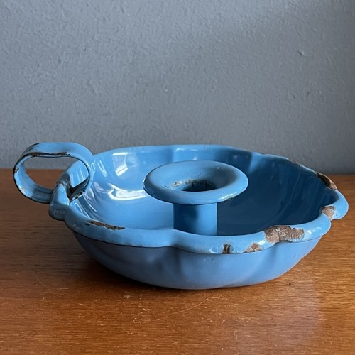 Vintage blue metal - blue, enamel